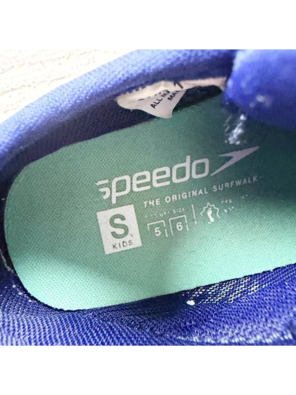 Speedo Kids Original Surfwalk Water Shoes Red Blue Slip On Small 5-6